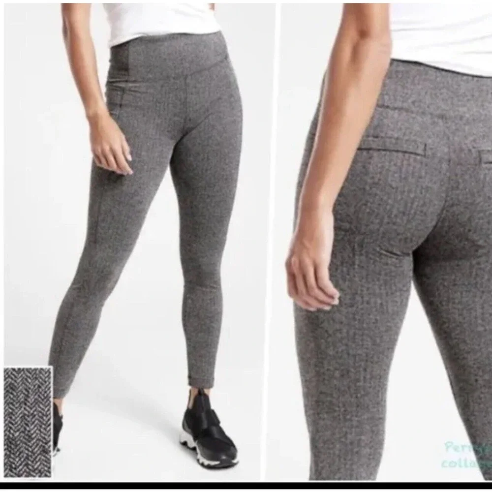 rise Delancey Herringbone Tight Gray Black Size‎ Small Athletic Pants High-ris